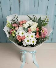 Букет цветов из:  Розы, Лизиантусы и Хризантемы в Пролетарий