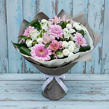 Букет цветов из:  Герберы, Альстромерии и Хризантемы в Пролетарий