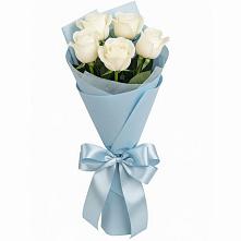 Букет 5 Белых роз Проуд в Пролетарий