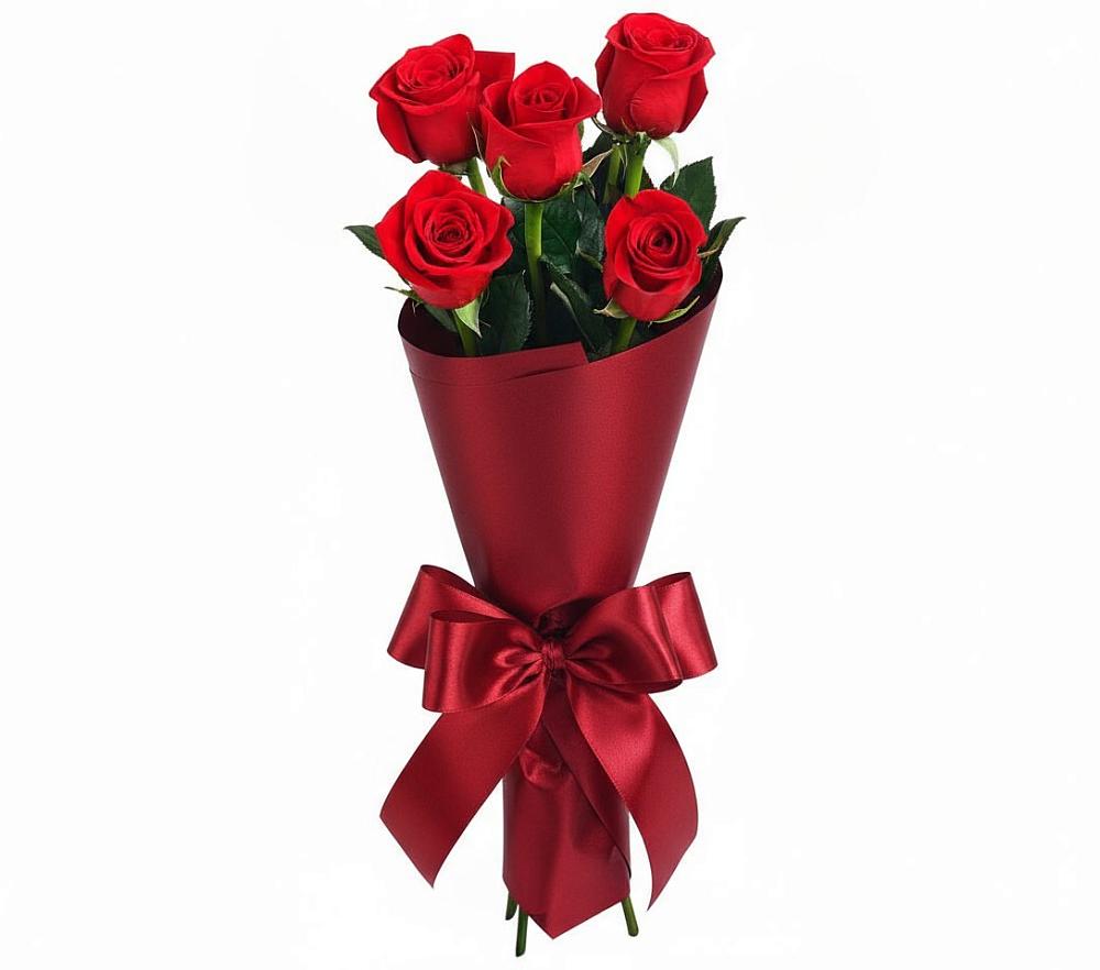 Букет 5 Красных роз Эдлесс Лав в Пролетарий