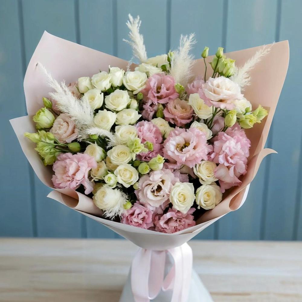 Букет цветов из: Альстромерии и Розы в Пролетарий