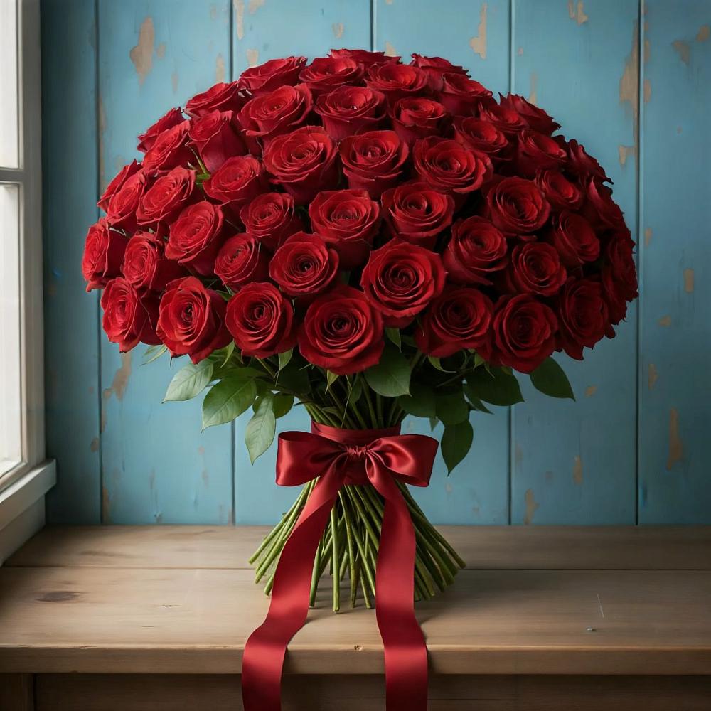 Букет Красные розы Блэк Меджик в Пролетарий