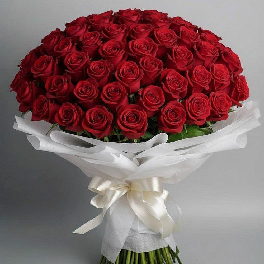 Букет 101 Красная роза Блэк Мэджик в Пролетарий