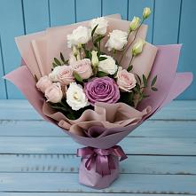 Букет цветов из:  Розы и Лизиантусы в Пролетарий