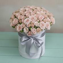 Цветочная композиция из Розы в шляпной коробке в Пролетарий