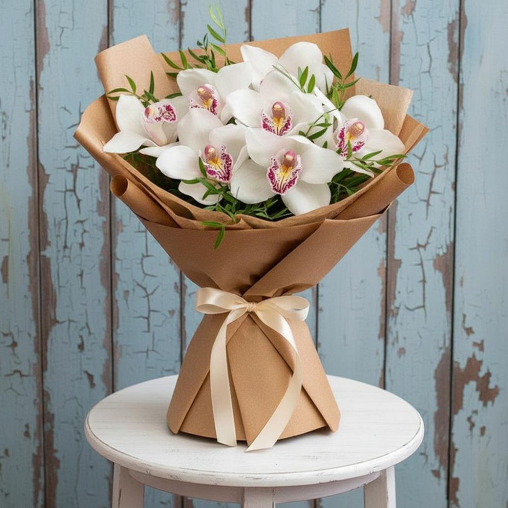 Букет цветов из: Орхидеи и Розы в Пролетарий