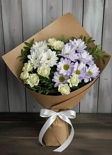 Букет цветов из:  Хризантемы и Розы в Пролетарий