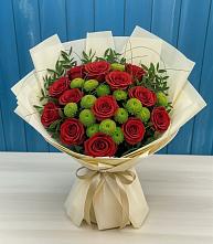 Букет цветов из:  Розы и Хризантемы в Пролетарий
