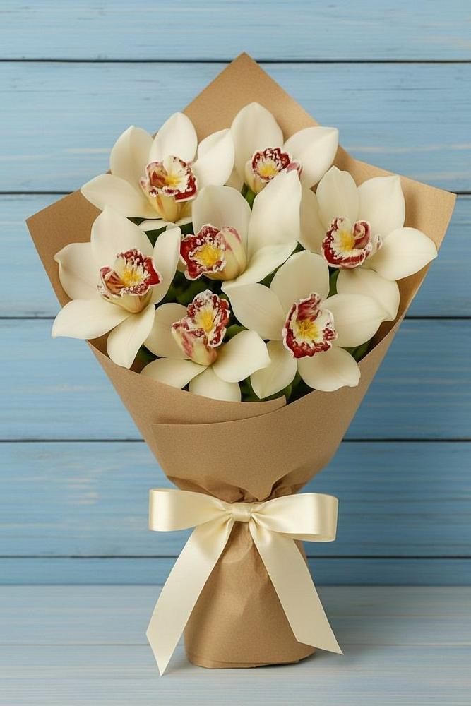 Букет цветов из: Орхидеи и Розы в Пролетарий